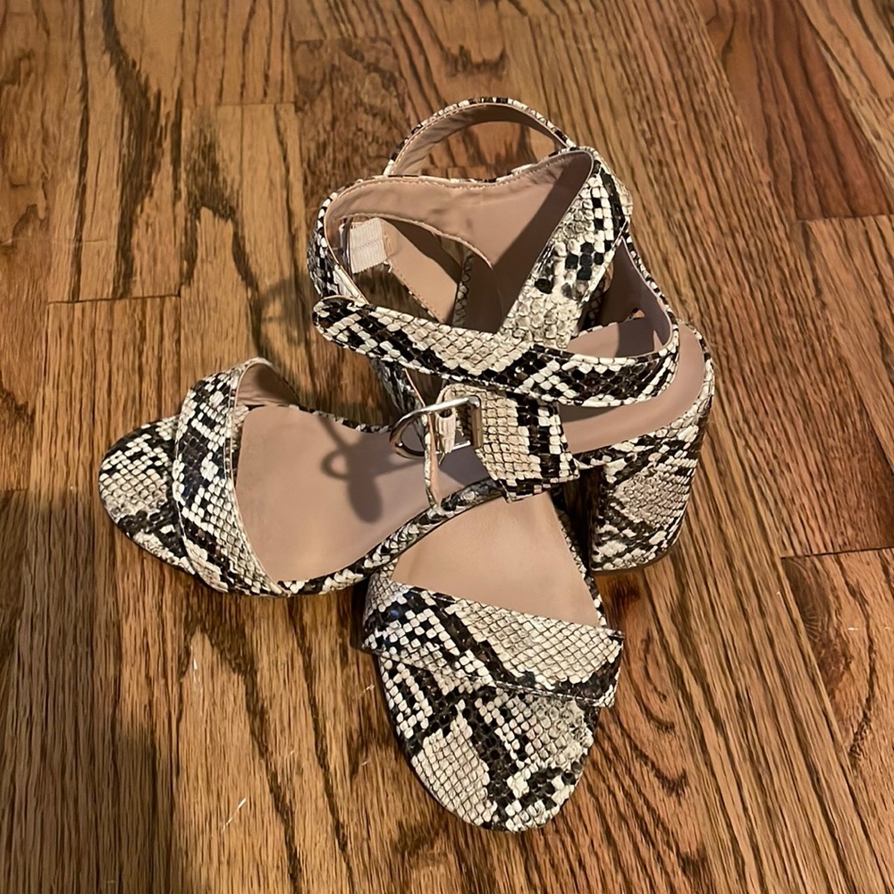 Snakeskin chunky mules from ASOS